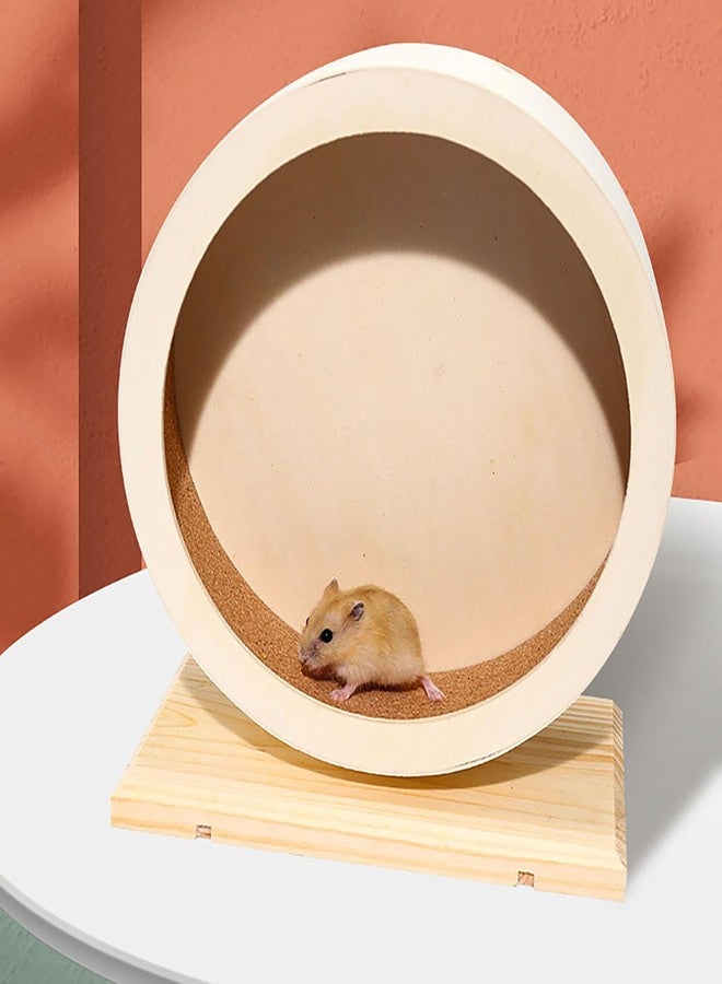 OMEM Hamster Exercise Wheel，Small Animals Running Toy Suitable for Rat, Pig, Chinchilla, Gerbil, etc. pet Wooden Harmless, Handmade (L) - Image 4